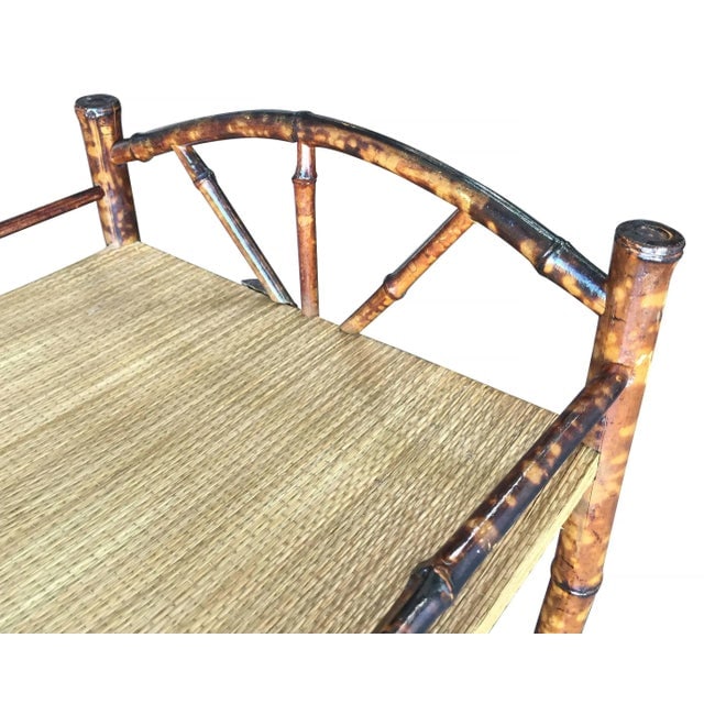 Restored Vintage Tiger Bamboo Two-Tier Short Shelf With Bottom Shelf - 4