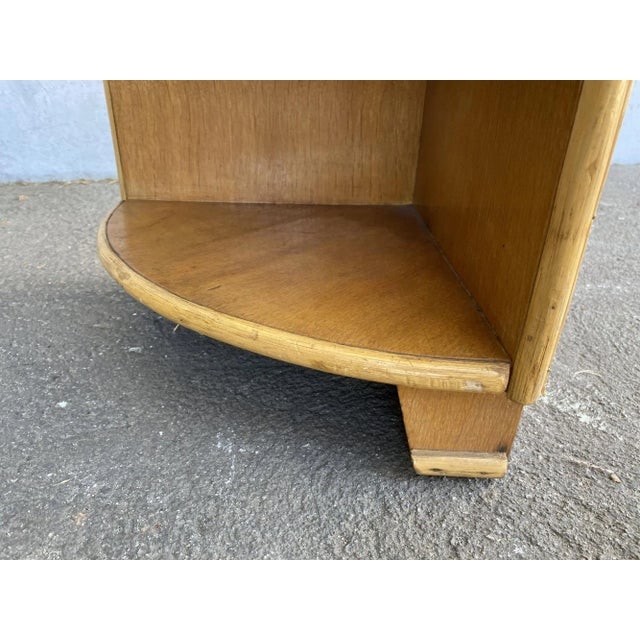 Restored Tropical Koa Wood Corner Shelf With Rattan Border - 10
