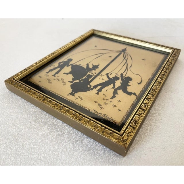 Silhouette "The Four Seasons" Gold Print in Original Frame by Fidus, Circa 1900 - 5