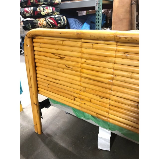 Pair of Mid-Century Restored 1948 Stacked Rattan Bed Twin - Bed Frames Only - 3