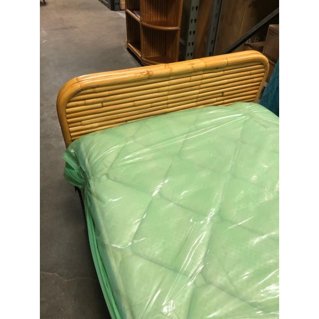 Pair of Mid-Century Restored 1948 Stacked Rattan Bed Twin - Bed Frames Only - 5