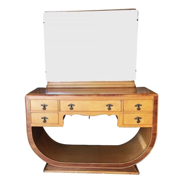 1930s French Art Deco Birds Eye Maple Vanity (1 of 10)