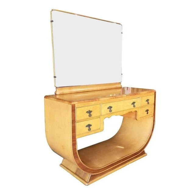 1930s French Art Deco Birds Eye Maple Vanity - 3