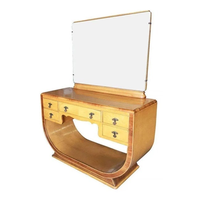 1930s French Art Deco Birds Eye Maple Vanity - 4