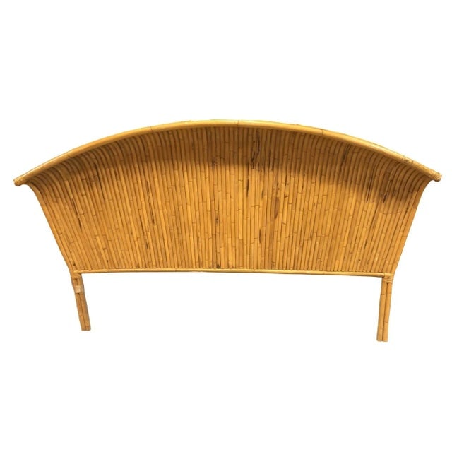 Restored Rattan Paul Frankl Fanback King Size Headboard - 4
