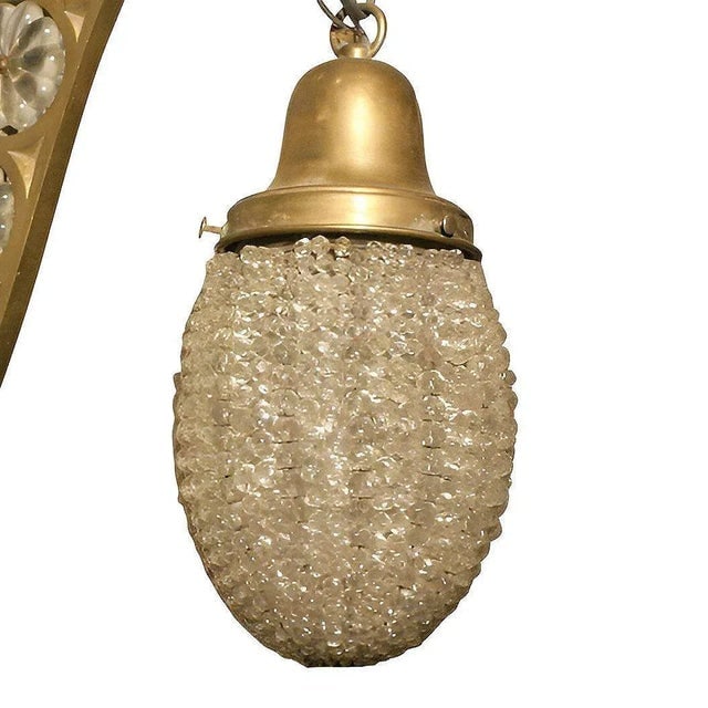 Belle Epoque Electric Scrolling Brass & Crystal Sconce W/ Beaded Light Shade, 2 Available - 7