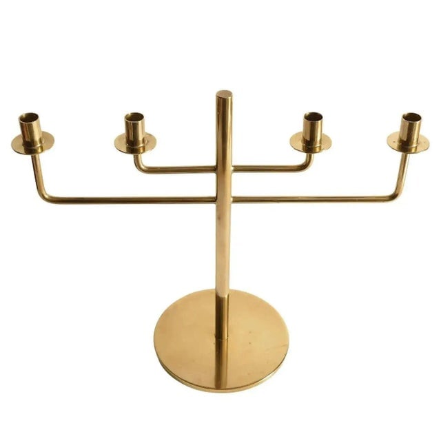 Scandinavian Modern Brass Candle Holder Candelabra by Hans-Agne Jakobsson, Pair - 5