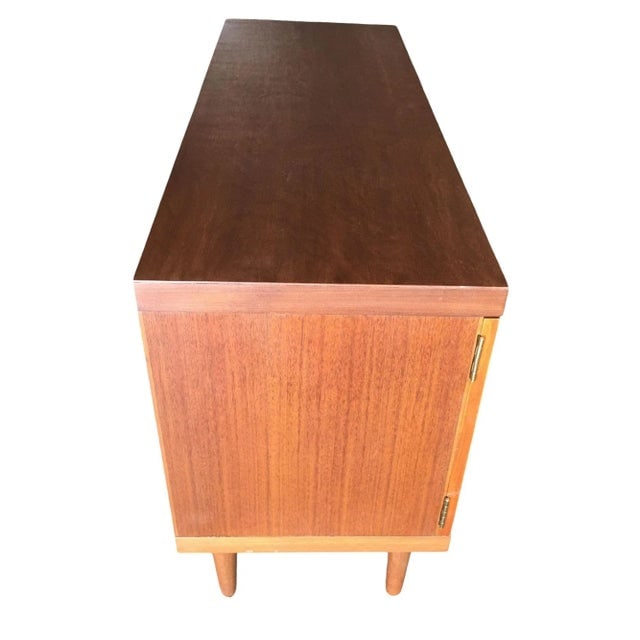 Danish Modern Rose Stained Credenza Cabinet W/ Sculpted Pig Nose Pulls - 4