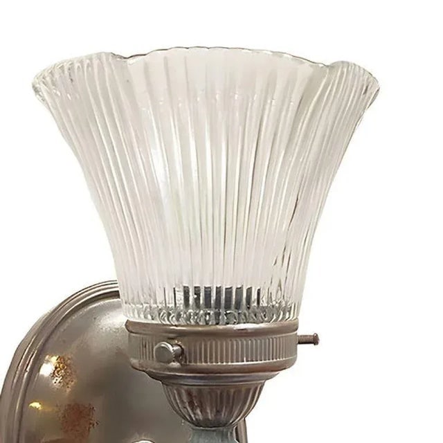 Antique Regency Wall Sconces Electric Light Fixture With Tulip Shade, Pair - 3
