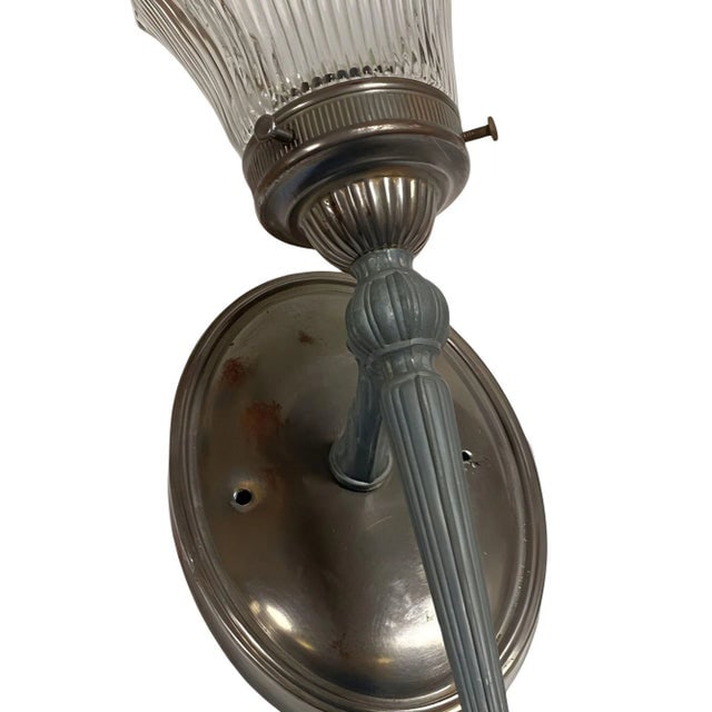 Antique Regency Wall Sconces Electric Light Fixture With Tulip Shade, Pair - 5