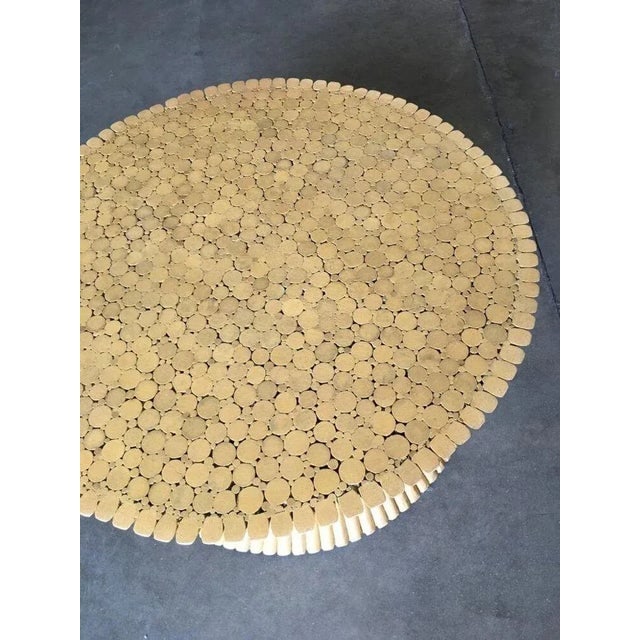 1970s Restored McGuire Corseted Hour Glass Pole Rattan Coffee Table and Side Tables Set - 4