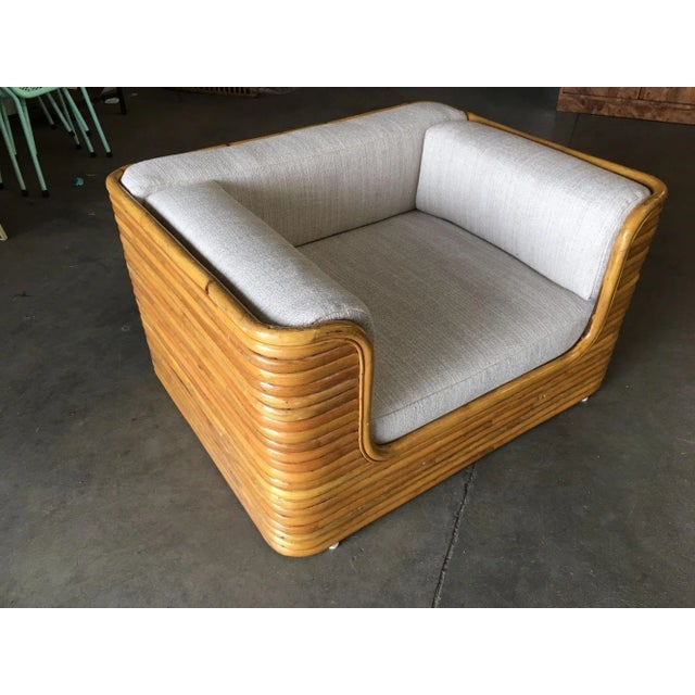 1970s Restored Full Stacked Rattan Lowboy Lounge Chair - 2