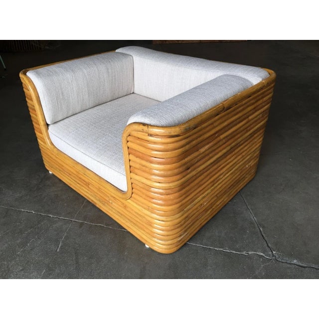 1970s Restored Full Stacked Rattan Lowboy Lounge Chair - 4