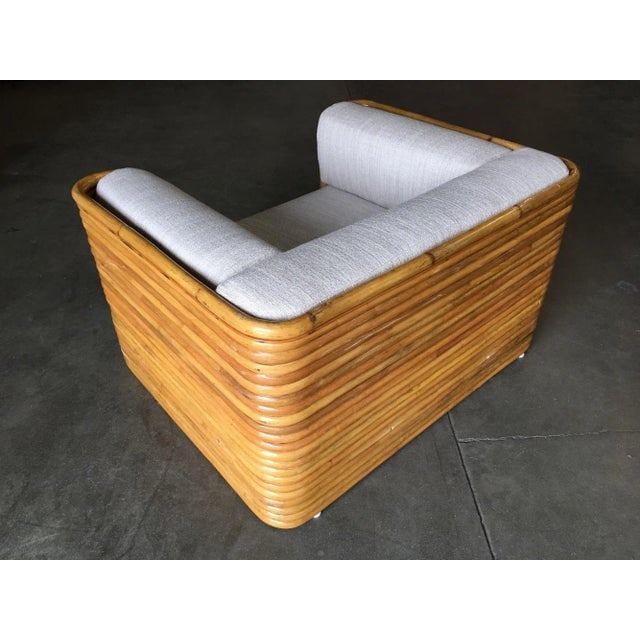 1970s Restored Full Stacked Rattan Lowboy Lounge Chair - 6