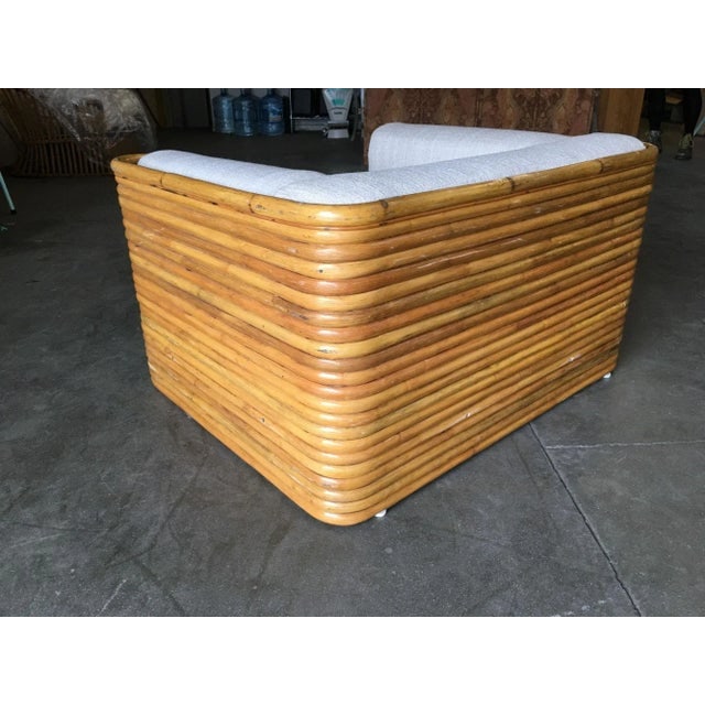 1970s Restored Full Stacked Rattan Lowboy Lounge Chair - 7