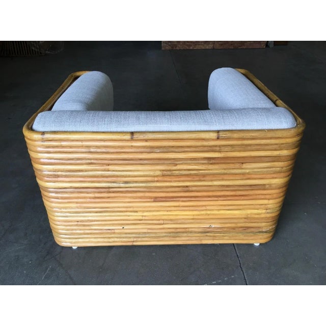 1970s Restored Full Stacked Rattan Lowboy Lounge Chair - 8
