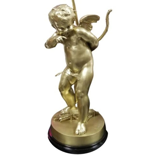 Restored Cherub Sculpture "Le Petit Malin" by Benoit Rougelet Converted Lamp - 2