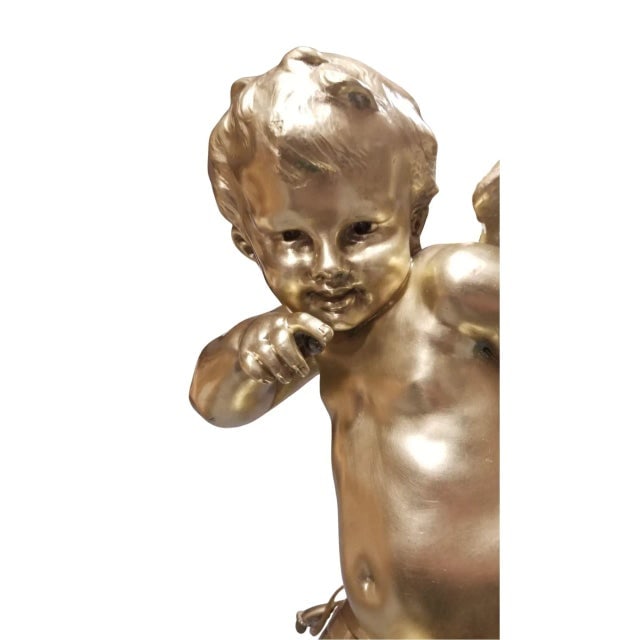 Restored Cherub Sculpture "Le Petit Malin" by Benoit Rougelet Converted Lamp - 5