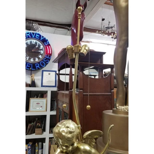 Restored Cherub Sculpture "Le Petit Malin" by Benoit Rougelet Converted Lamp - 7