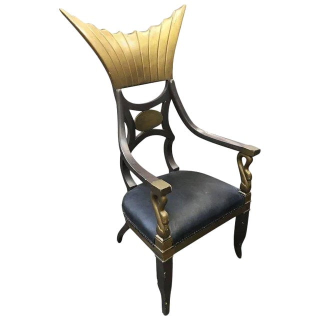 1934 Cleopatra Prop Egyptian Throne Chair Used by Claudette Colbert: Title: 1934 Cleopatra Prop Egyptian Throne Chair Used by Claudette Colbert Description: Original Egyptian throne chair used in the classic 1934 Claudette Colbert Film Cleopatra, from Paramount Studios