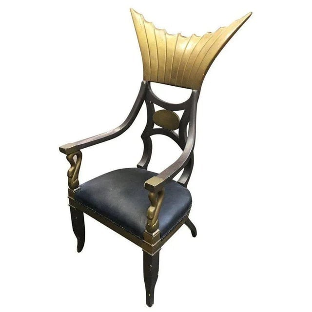 1934 Cleopatra Prop Egyptian Throne Chair Used by Claudette Colbert - 3
