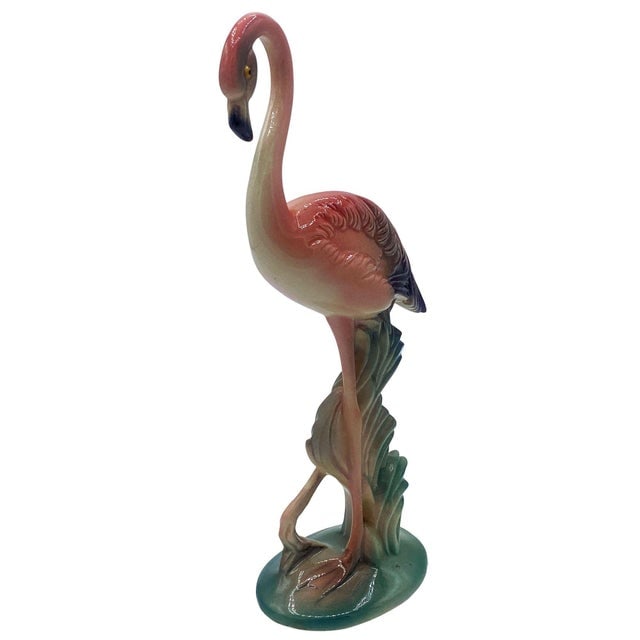 1940s Mid-Century Pink Flamingo Ceramic Tabletop Statue Set by Brad Kealer, 2 Pieces - 4