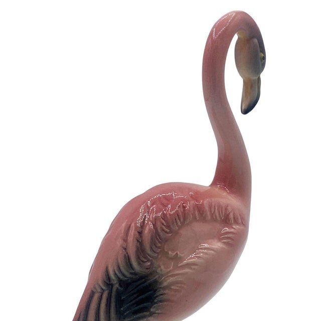 1940s Mid-Century Pink Flamingo Ceramic Tabletop Statue Set by Brad Kealer, 2 Pieces - 7