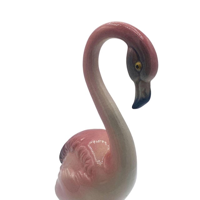 1940s Mid-Century Pink Flamingo Ceramic Tabletop Statue Set by Brad Kealer, 2 Pieces - 8