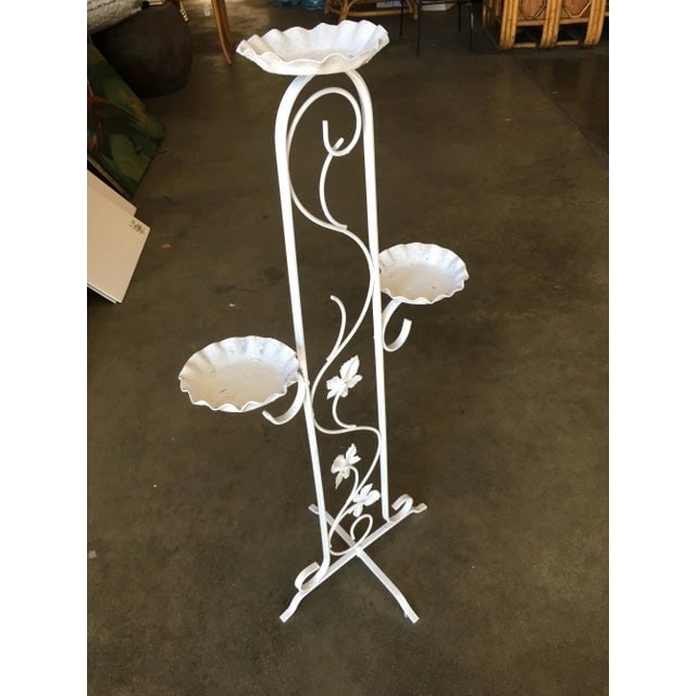 Three Tier Outdoor/Patio Plant Stand With Scrolling Pattern - 2