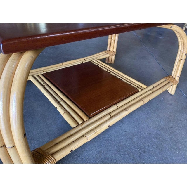 Restored Rattan & Mahogany "Grasshopper" Cocktail Table - 10
