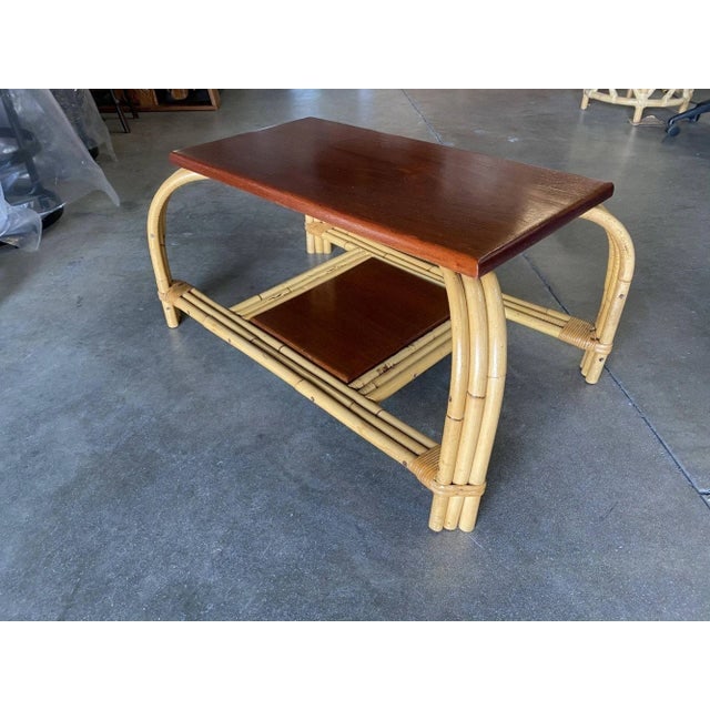 Restored Rattan & Mahogany "Grasshopper" Cocktail Table - 3