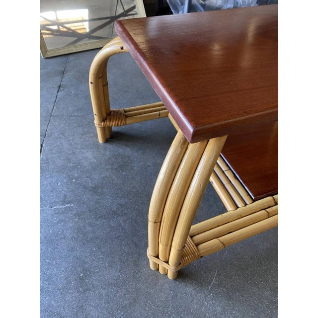 Restored Rattan & Mahogany "Grasshopper" Cocktail Table - 6