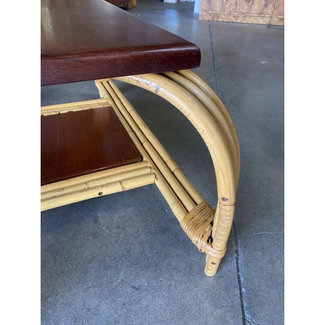 Restored Rattan & Mahogany "Grasshopper" Cocktail Table - 9