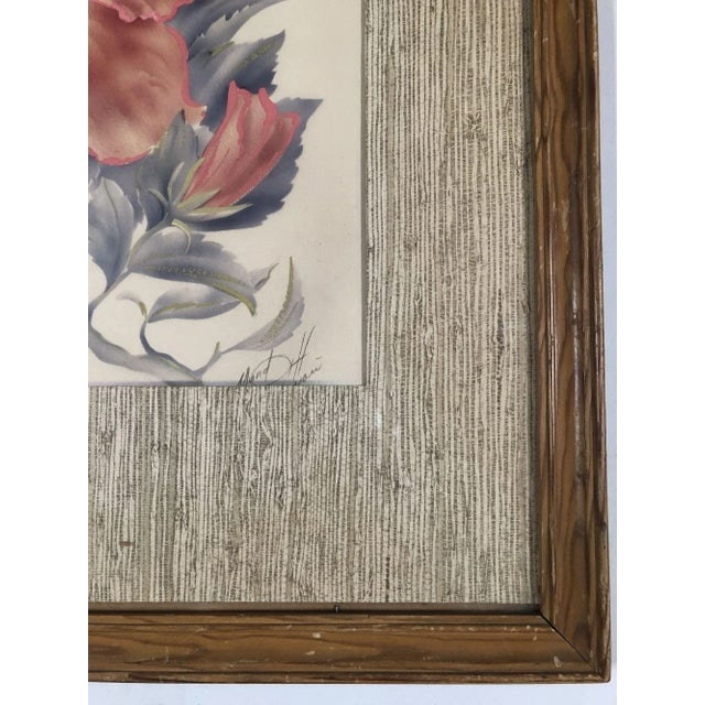 1940 Floral Still Life Original Airbrushed Painting by Ted Mundorff, Pair - 4