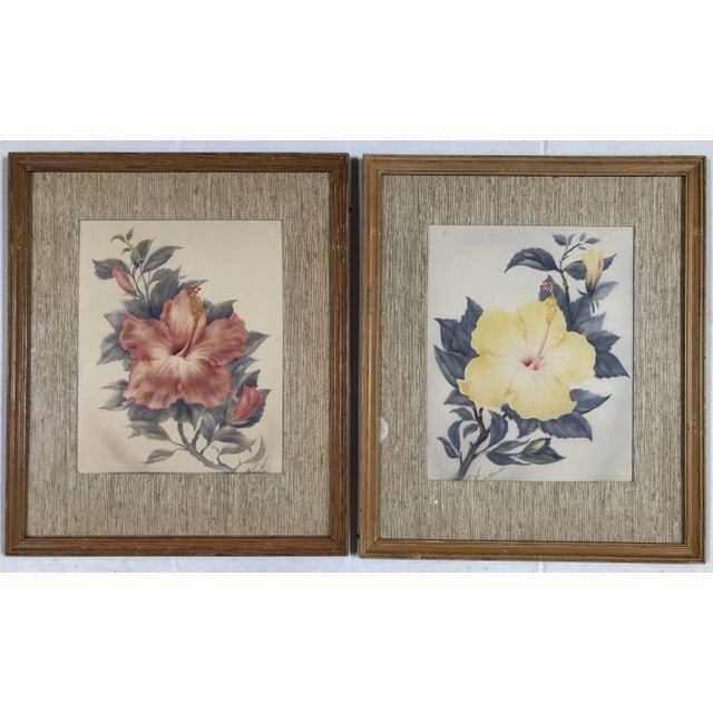 1940 Floral Still Life Original Airbrushed Painting by Ted Mundorff, Pair - 5