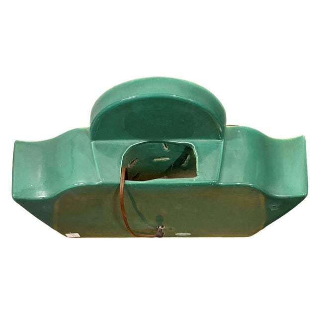 1950s Mid-Century Modern Green Ceramic Jumping Deer Mantle Tv Lamp by Shawnee Art Pottery - 5