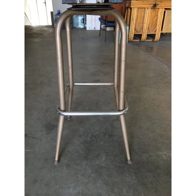 1950s Mid Century Eames Style Fiberglass Shell Swivel Bar Stool - a Pair - 7