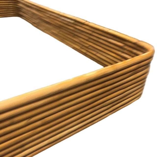 Restored Paul Frankl Style Stacked Rattan Bed Single Size Bed Frame by Kane Kraft - 6
