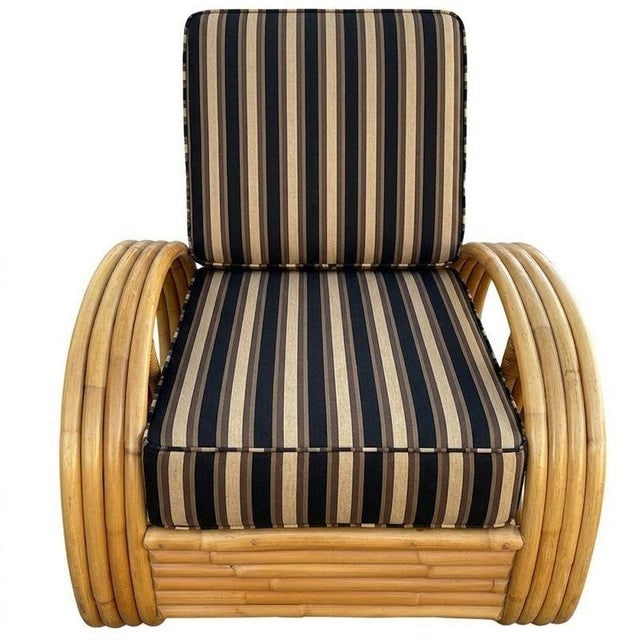 Restored MCM 3/4 Pretzel Rattan Sectional Sofa & Recliner Chair Living Room Set - 8