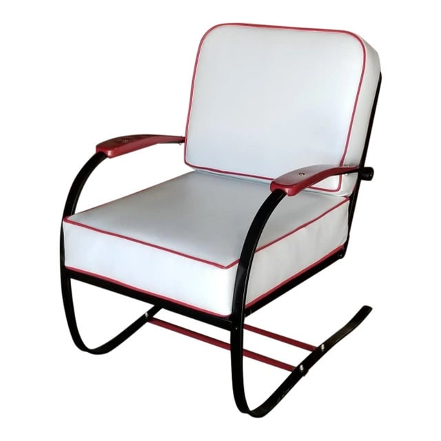 Wolfgang Hoffmann Custom Red and Black Springer Recliner Chair for Howell (1 of 6)