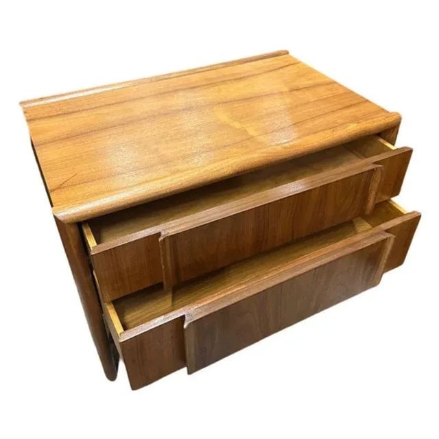Mid Century "Parallel" Walnut End Table Commode by Barney Flagg for Drexel - 4