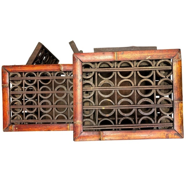 Late Qing Dynasty Split Bamboo & Lattice Top Chippendale Cabinet W/ 3 Drawers - 7