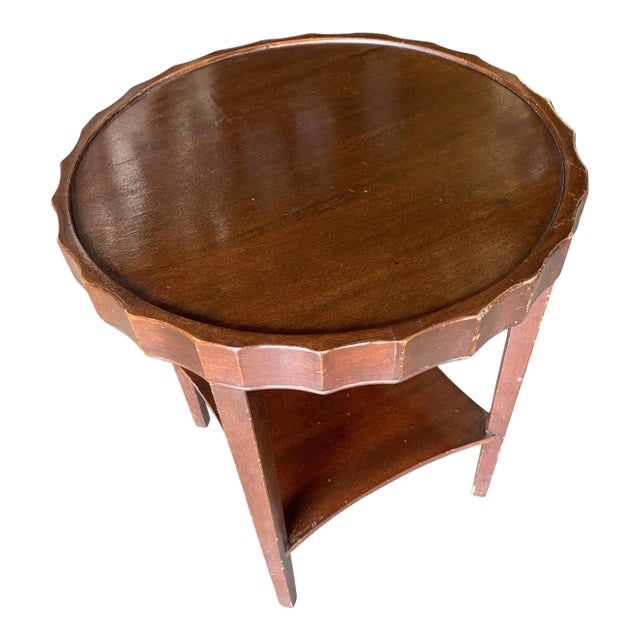 Art Deco Round Smoking Side Two-Tier Table With Bottle Cap Top (1 of 8)