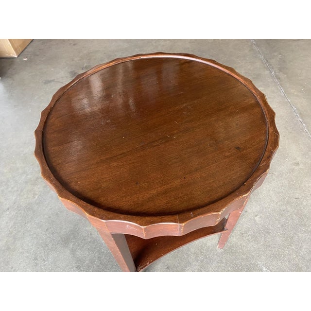 Art Deco Round Smoking Side Two-Tier Table With Bottle Cap Top - 2