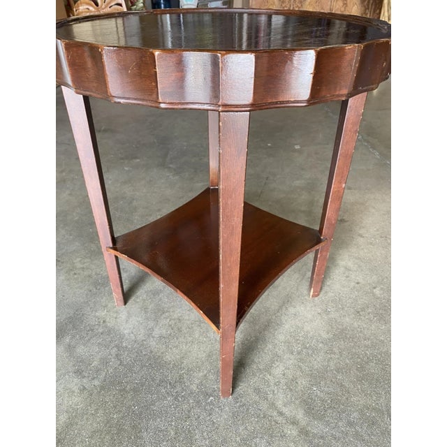 Art Deco Round Smoking Side Two-Tier Table With Bottle Cap Top - 4