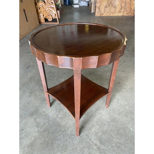 Art Deco Round Smoking Side Two-Tier Table With Bottle Cap Top - 5