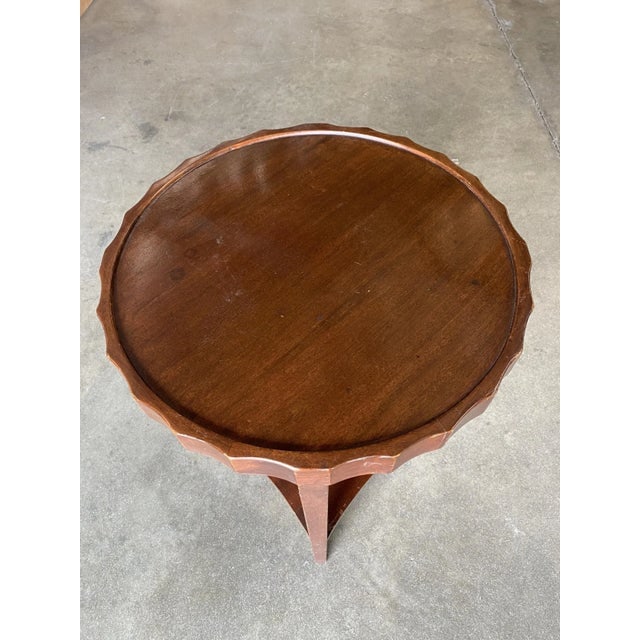 Art Deco Round Smoking Side Two-Tier Table With Bottle Cap Top - 7