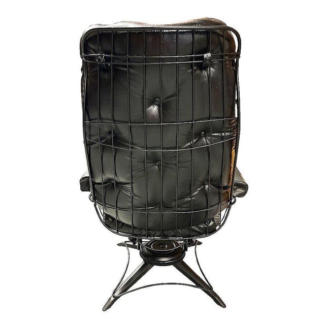 MCM Model 90 "Riviera" Swivel Springer Iron Lounge Chair W/ Ottoman by Homecrest - 7