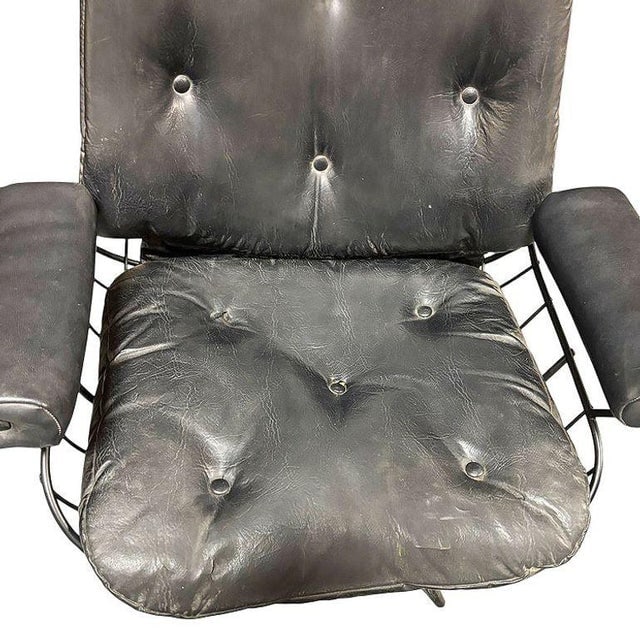 MCM Model 90 "Riviera" Swivel Springer Iron Lounge Chair W/ Ottoman by Homecrest - 8