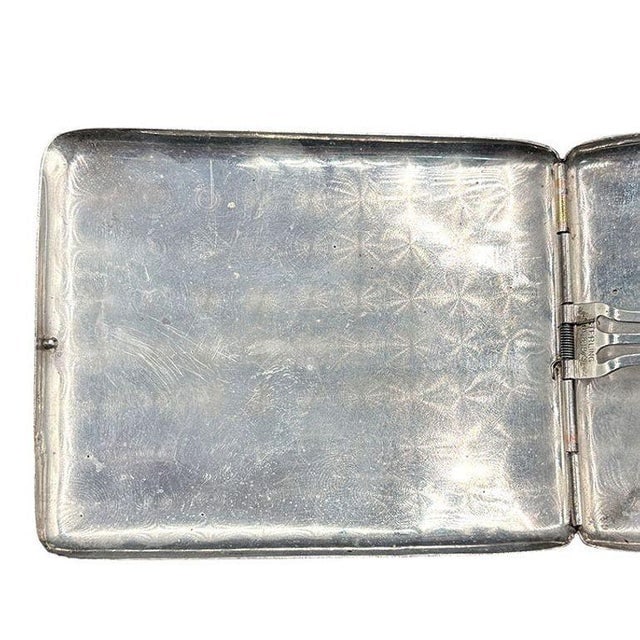1930s Sterling Silver Art Deco Cigarette Case W/ 18k Gold Inlay by Marathon - 5